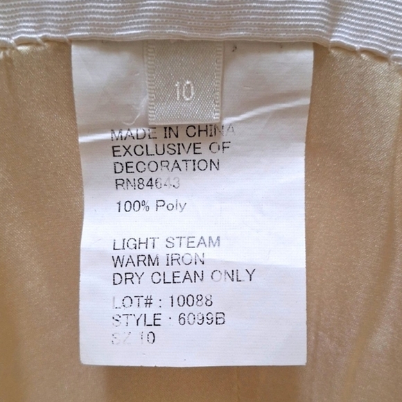 Watters Brides Beige Strap Sleeveless Women's Wedding Dress Size 10 - Picture 11 of 12